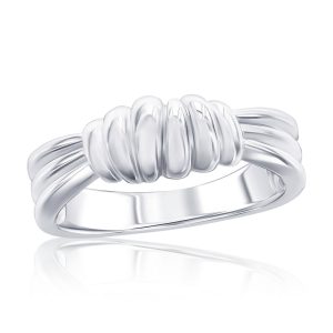 Sterling Silver, Polished Designed Ring