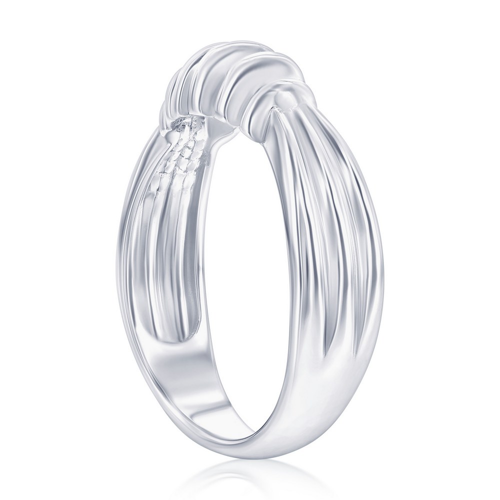 Sterling Silver, Polished Designed Ring