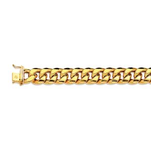 14K 15MM YELLOW GOLD HOLLOW MIAMI CUBAN 20" CHAIN NECKLACE (AVAILABLE IN LENGTHS 7" - 30")