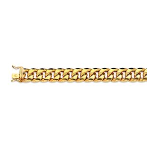 10K 13MM YELLOW GOLD HOLLOW MIAMI CUBAN 24" CHAIN NECKLACE (AVAILABLE IN LENGTHS 7" - 30")