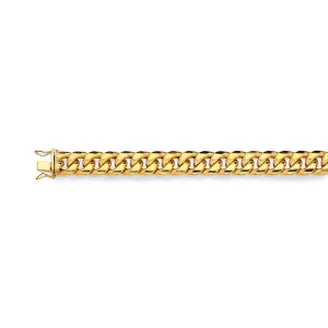 10K 11MM YELLOW GOLD HOLLOW MIAMI CUBAN 16" CHAIN NECKLACE (AVAILABLE IN LENGTHS 7" - 30")