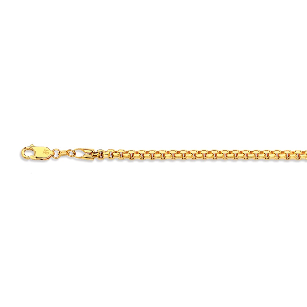 14K 3.5MM YELLOW GOLD VENETIAN BOX 7.5" CHAIN BRACELET (AVAILABLE IN LENGTHS 7" - 30")